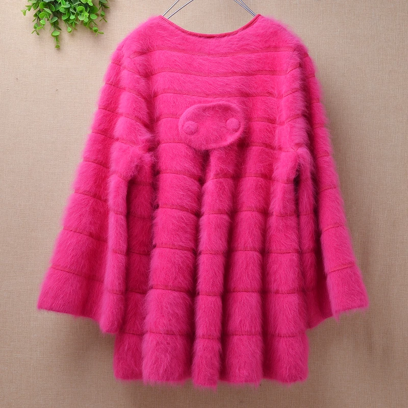 Женские модные толстые теплые норковые кашемировые длинные расклешенные рукава