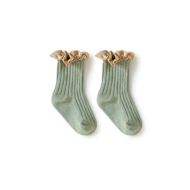 

2021 Spring and Autumn New Baby Lace Girls Socks Newborn Baby Socks Loose Combed Cotton Children's Socks