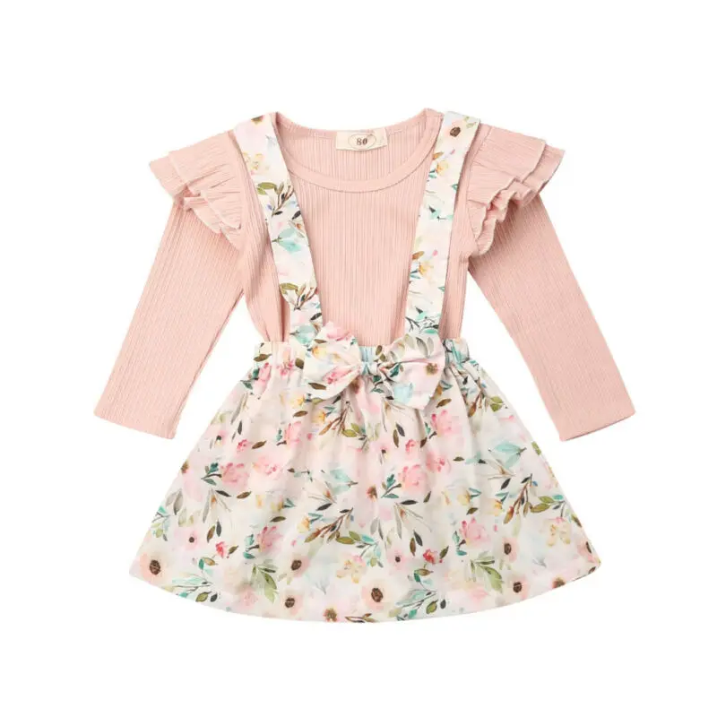 Эксклюзивная Одежда для девочек 2019 милая одежда маленьких топы с длинным рукавом