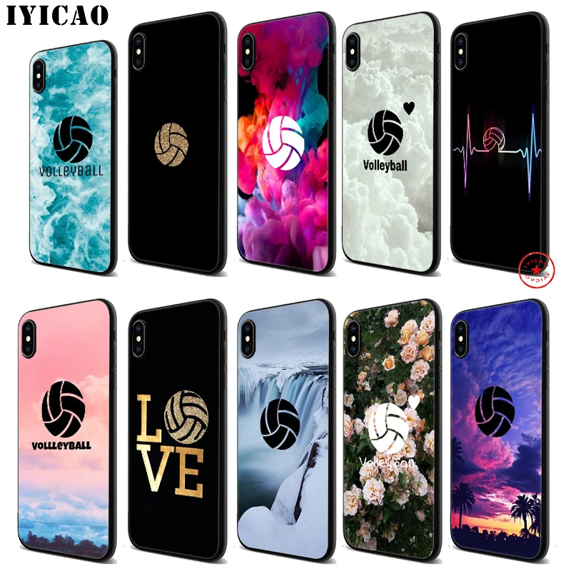 IYICAO Волейбольный мяч для игры в волейбол мягкий черный силиконовый чехол iPhone 11 Pro