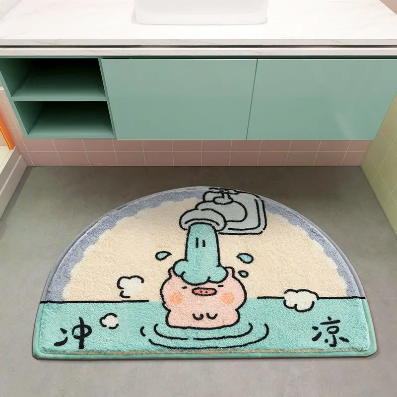 

Cartoon cute bathroom absorbent floor mat toilet door anti slip carpet toilet household door mat quick drying foot mat