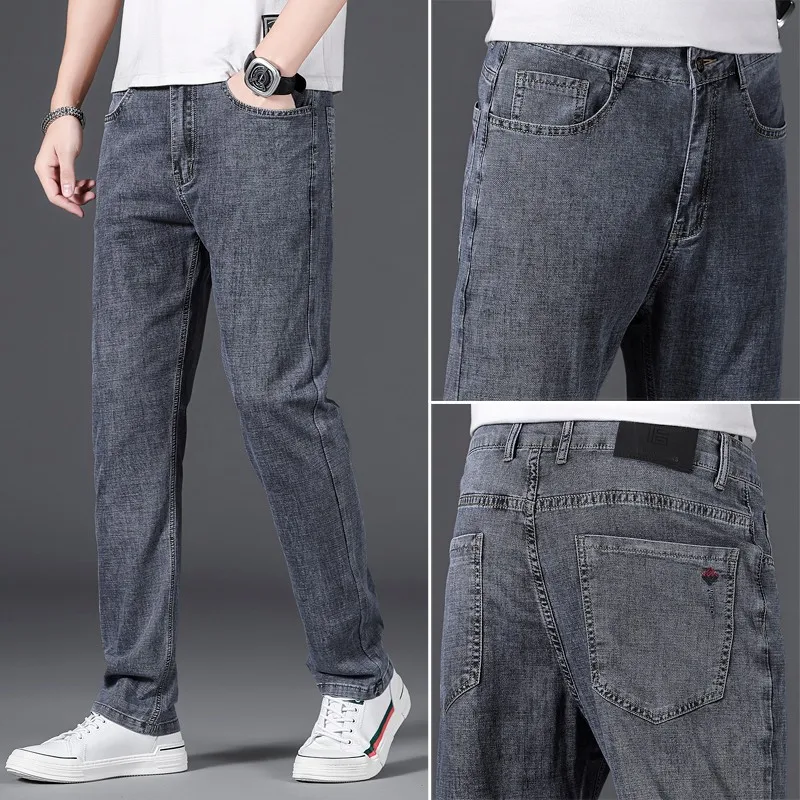 Мужские джинсы стрейч, из хлопчатобумажной ткани, деловые, повседневные, классические, 2021