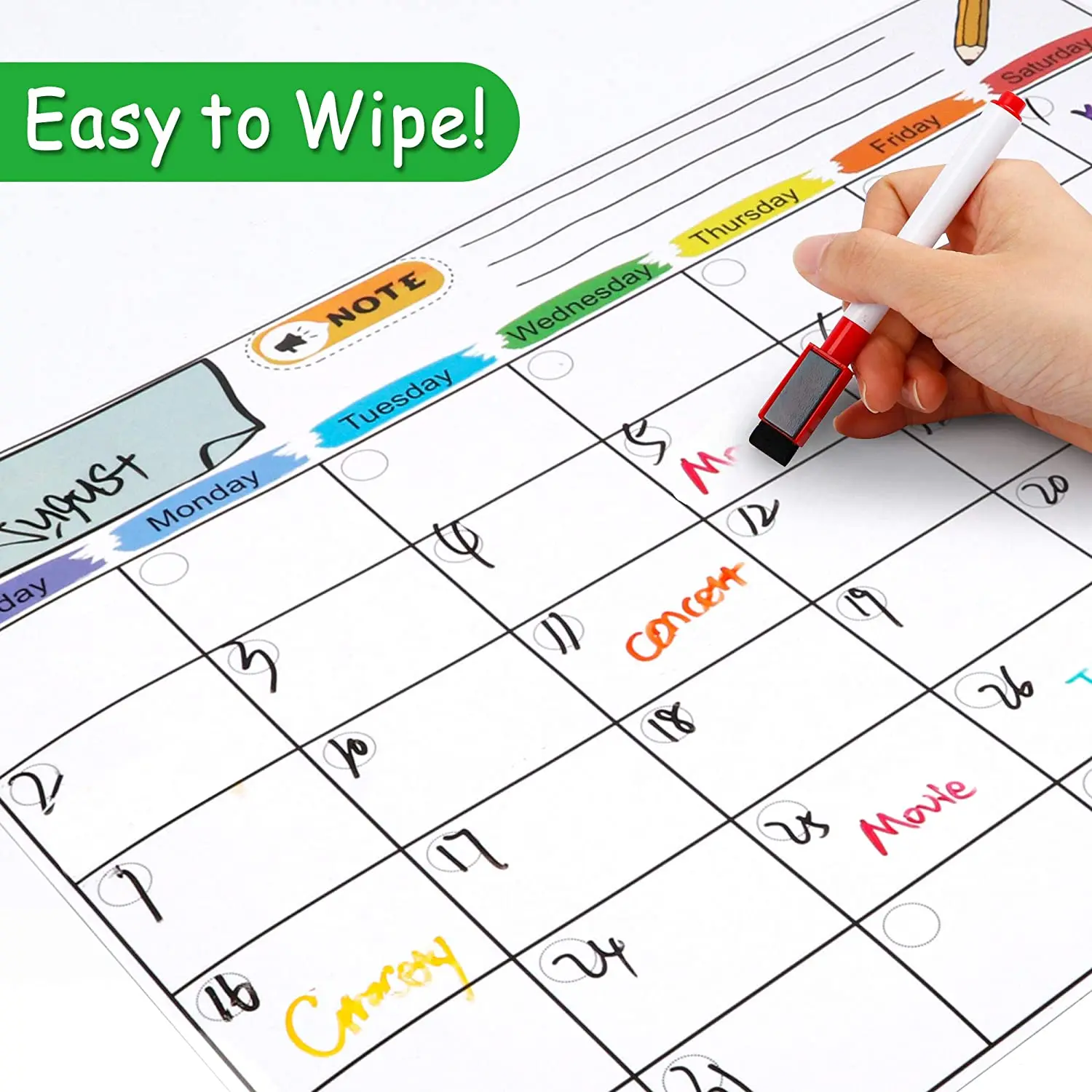 

Magnetic Dry-erase Calendar Board for Fridge Monthly Calendar Whiteboard for Refrigerator White Board Daily Menu Weekly Planner