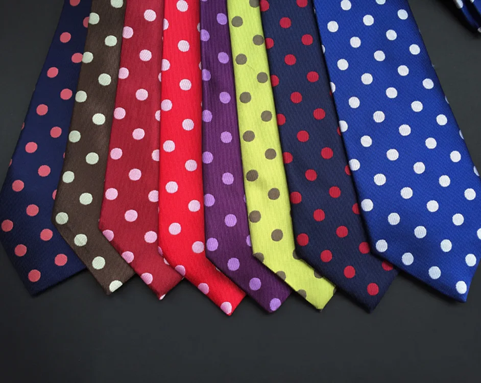 20 цветов Классический жаккардовый галстук в горошек с узором пейсли 100% шелк