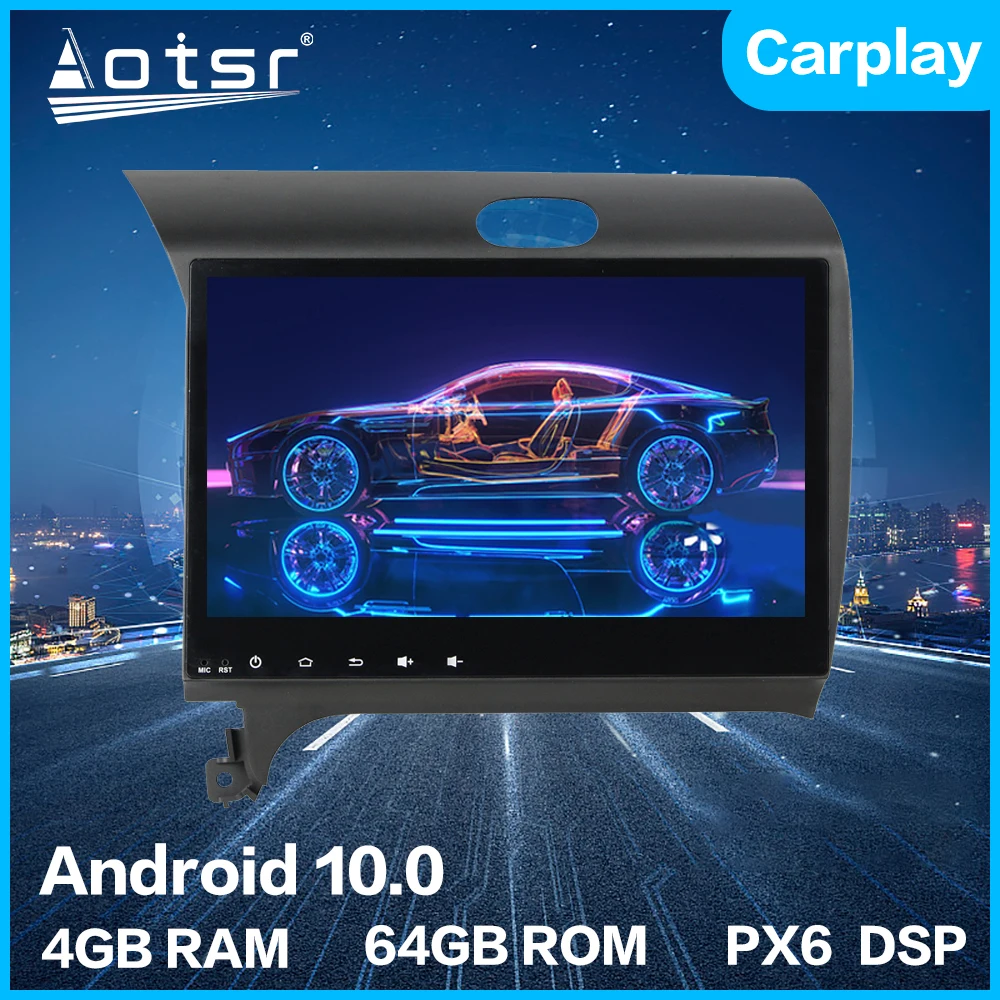 Автомобильный радиоплеер Aotsr Android 10 0 4 + 64 ГБ GPS навигация автомобильное стерео HD