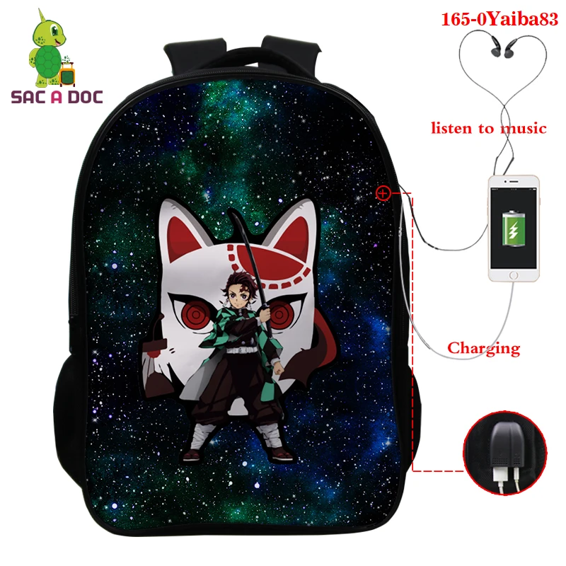 

2021 Children Kimetsu No Yaiba School Bags for Girls Boys Kids Backpacks Schoolbags Primary School Backpack Kids Anime Book Bag
