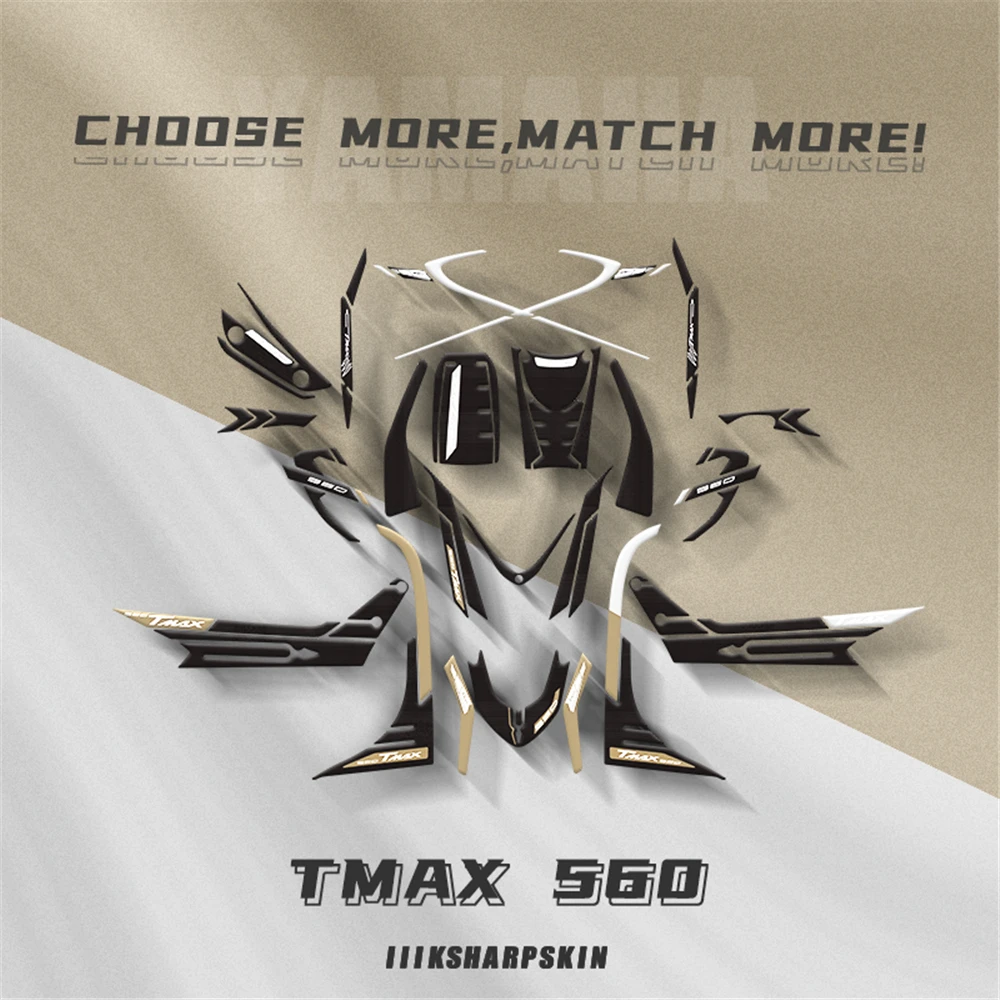 

Motorcycle 3D Gel Front Rear Fairing Stickers moto Whole Car fuel tank pad Decal Sticker deco Kit For Yamaha TMAX 560 tmax560