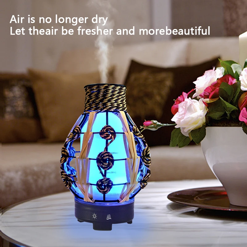 KBAYBO 120ML ultrasonic air humidifier hollow electric aromatherapy essential oil diffuser with 7 color LED light purifier | Бытовая