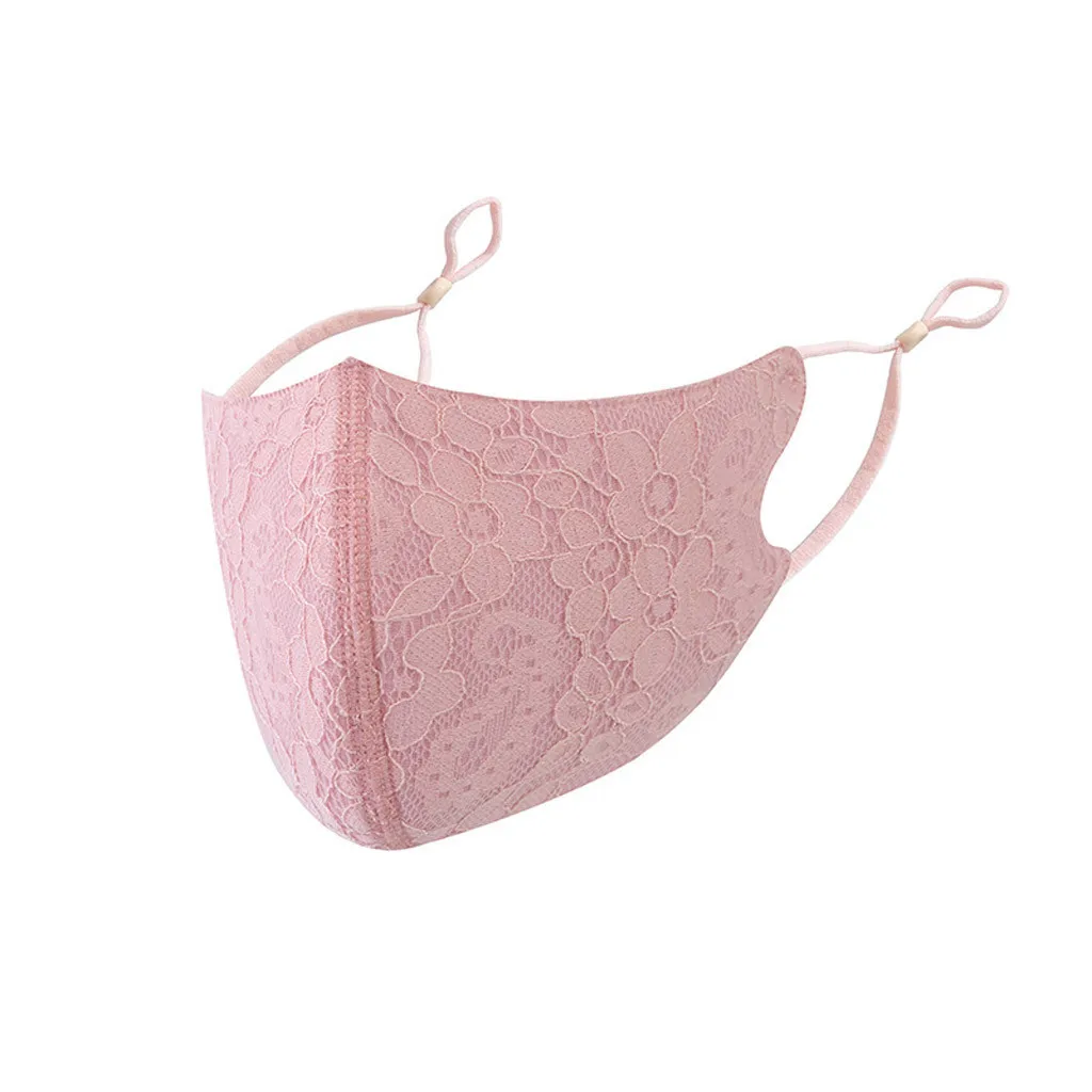Рождественская многоразовая моющаяся кружевная дышащая хлопковая маска для