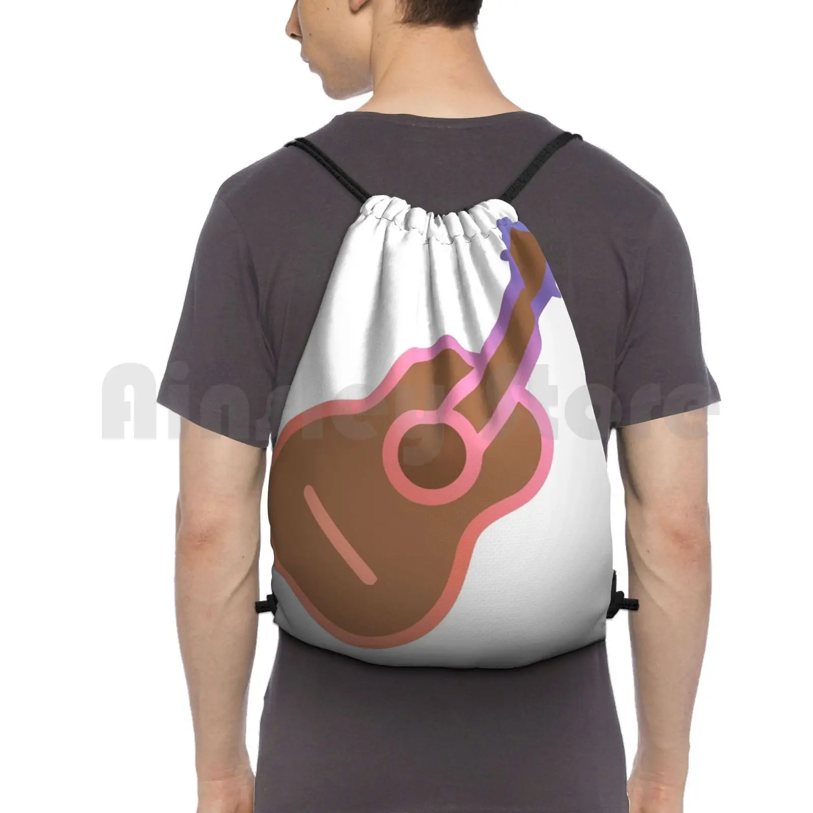 

Guitar Backpack Drawstring Bags Gym Bag Waterproof Guitar Acoustic Electric Music Band Instrument String Amp Play