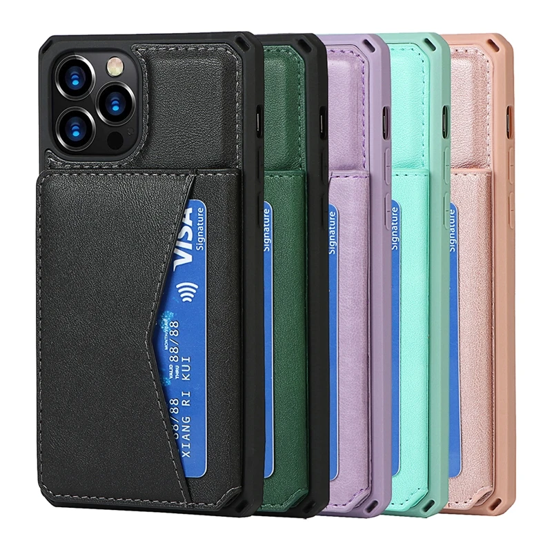 

Pocket phone case card, silicone leather protection, Suitable for iPhone 11, 12, pro, Max, 12, Mini x, XR, XS, Max, 7, 8 plus