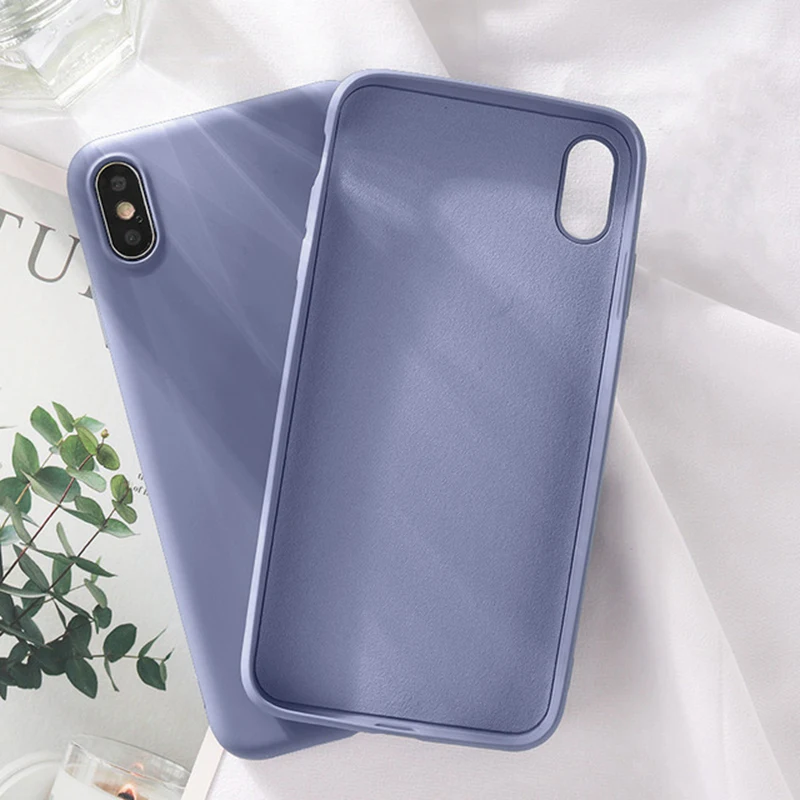 Силиконовый однотонный чехол для iPhone XS MAX XR X, жидкие Чехлы ярких цветов для iPhone 7, 6, 6 S, 8 Plus, мягкий чехол из ТПУ
