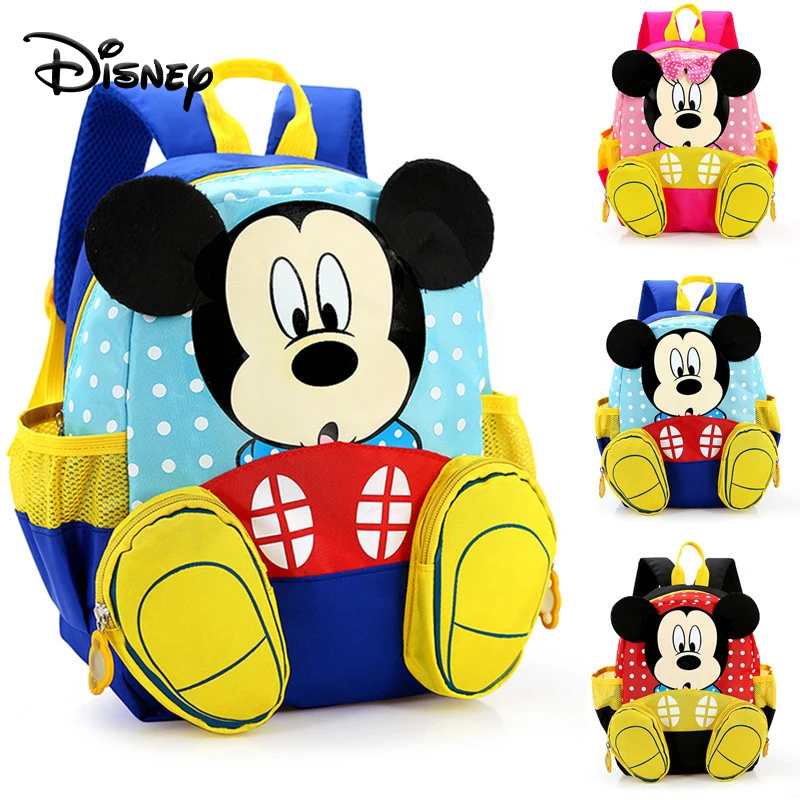 

Disney Mickey Minnie Doll Children's Backpack Baby Kindergarten Cute Animal Cartoon Minnie Kids Mickey Mouse Bag For School