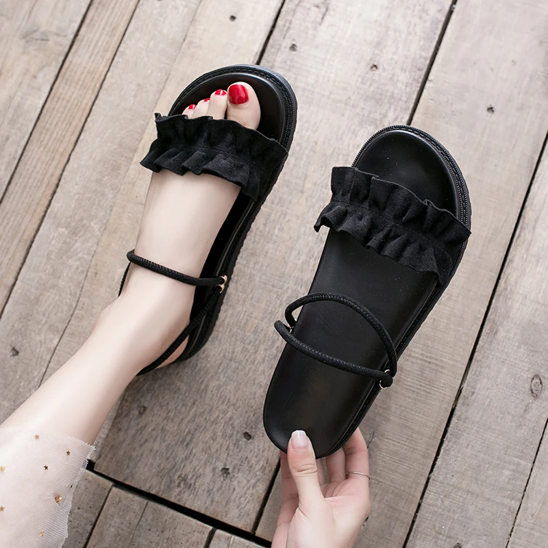 

Shoes Woman 2021 Slippers Casual Platform Pantofle Luxury Flat Summer Soft New Slides Basic Rome Scandals PU Cotton Fabric