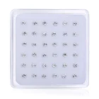 36 шт., настоящие бриллиантовые серебряные кольца и штифты для носа 1,522, 53 мм, прозрачные бриллиантовые ювелирные украшения, серьги для ногтей, оптовая продажа 2020