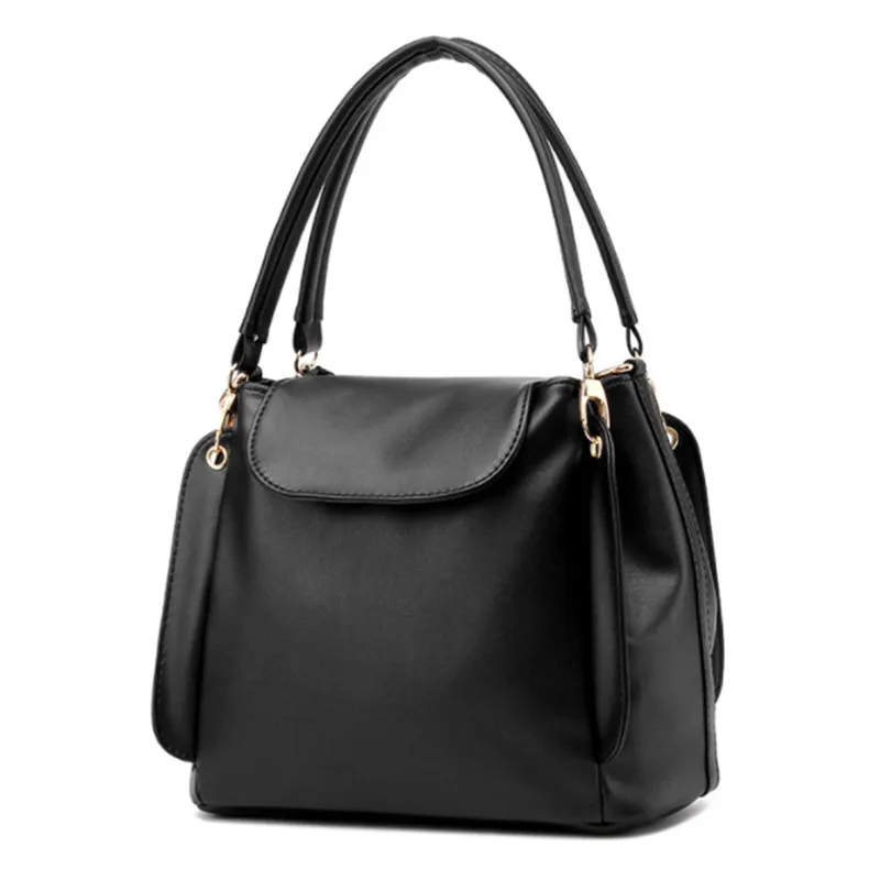 Модная женская сумка однотонные мягкие Наплечные Сумки из искусственной кожи