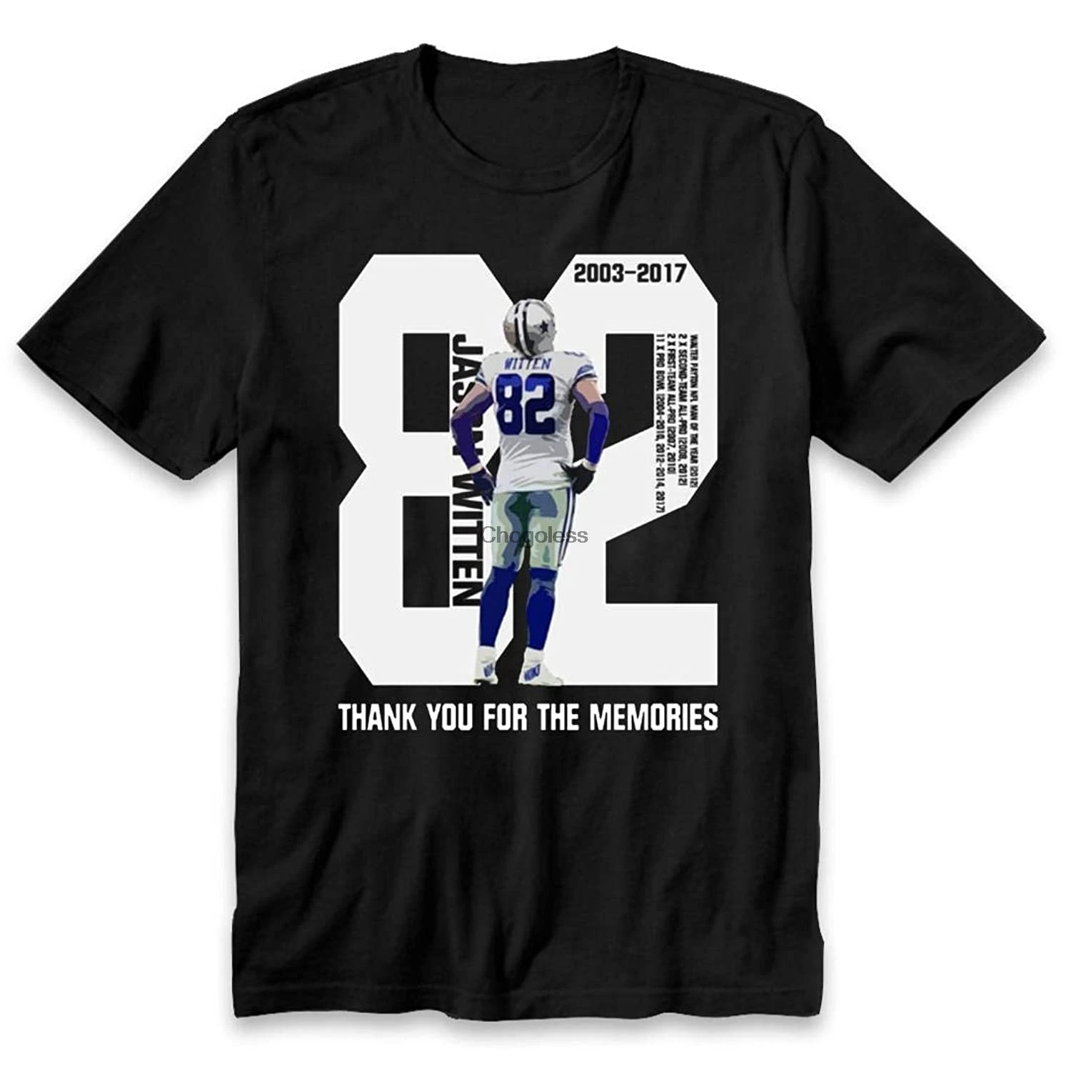 Черная футболка 2003 2007 Jason Witten thank you for the memories 30bl|Мужские футболки| |