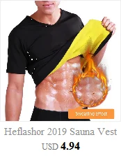 Heflashor мужской Пот Сауна тело формирователь мужской жилет для Похудения Термо неопрен похудение нижнее белье футболка черный Корректирующее белье