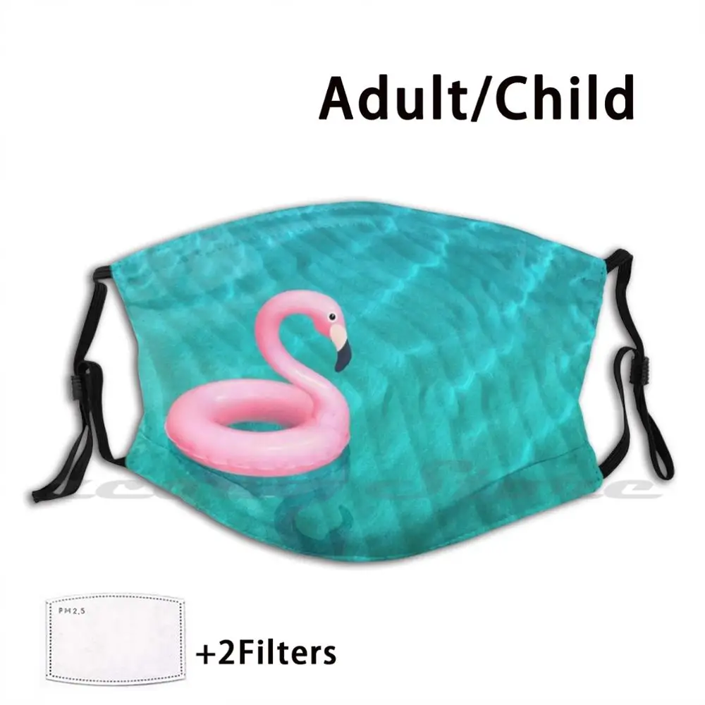 

Pink Flamingo Float! Pool Party Summer Vibes Mask Adult Child Washable Pm2.5 Filter Logo Creativity Pink Flamingo Swimming Pool