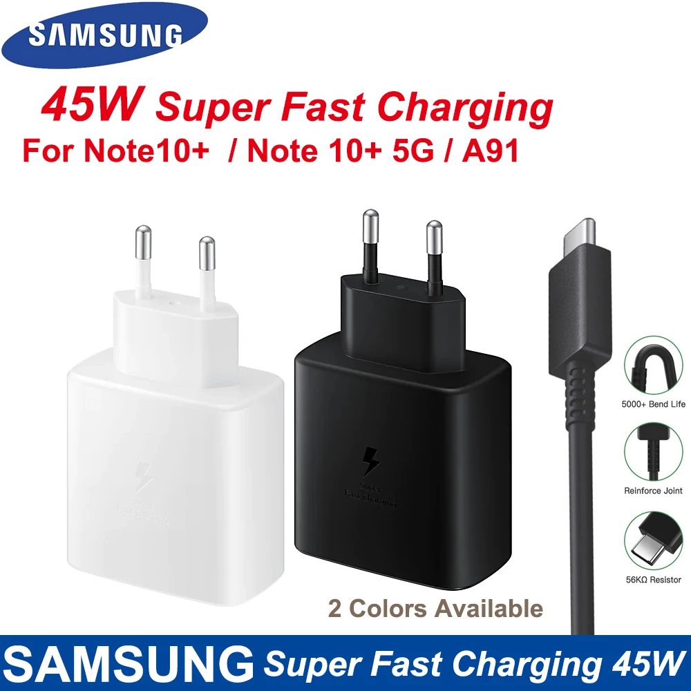 

SAMSUNG Original 45W USB-C Super Adaptive Fast Charge Charger EP-TA845 For Samsung GALAXY Note 10 Plus Note10Plus 5G A91 Note10+