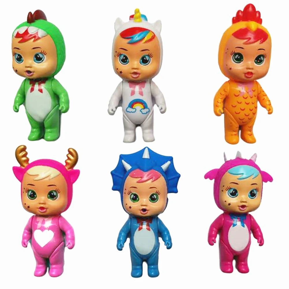 

6pcs Mini Cry Doll Toy Drinking Water Crying Baby Girl Children Girls Birthday Gift Vinyl Mini Doll Play House Toys 12CM