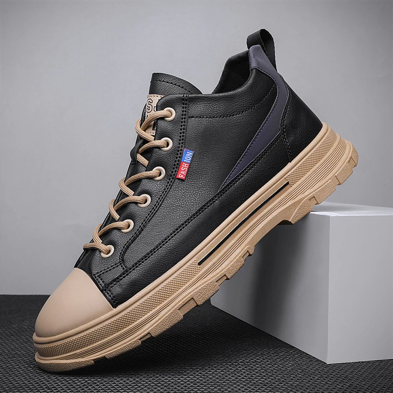 

Бесплатная доставка, зимние ботинки для мужчин, высокие кроссовки на шнуровке, недорогая Повседневная Нескользящая удобная обувь для мужчи...