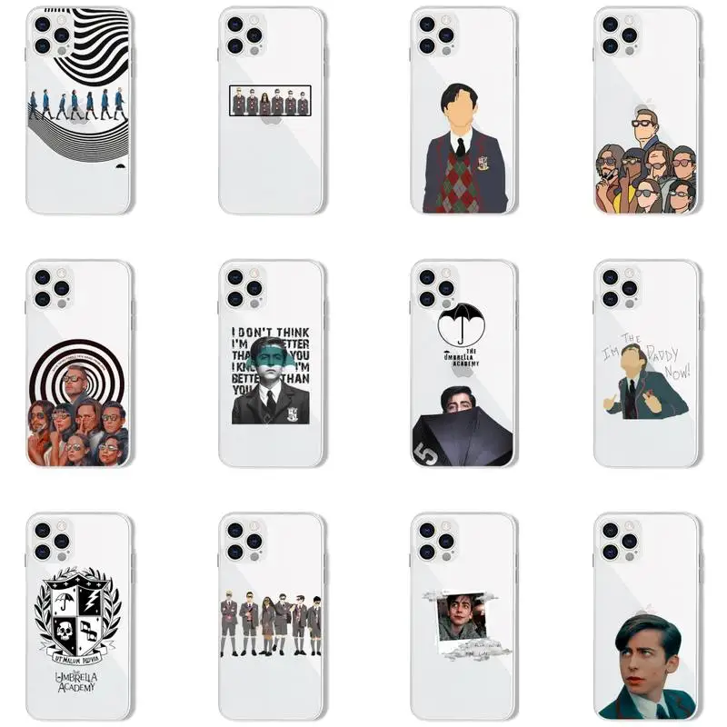 

Fundas Umbrella Academy Phone Case For iPhone 13 12 11 8 7 Pro Max Plus X XS XR MINI transparent clear New