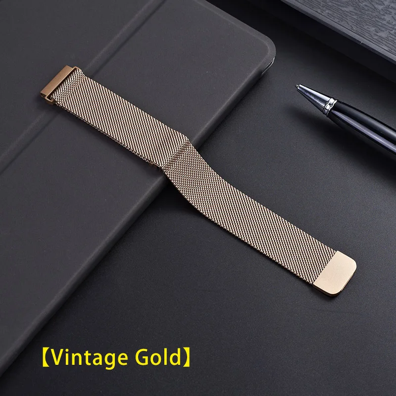 Vintage Gold UEBN 20 мм 22 мм Миланская петля сменный ремешок для HUAWEI WATCH GT 2 46 мм 42 мм ремешок HONOR Magic GT Active 2 Ремешки для наручных часов - Цвет ремешка: Vintage Gold