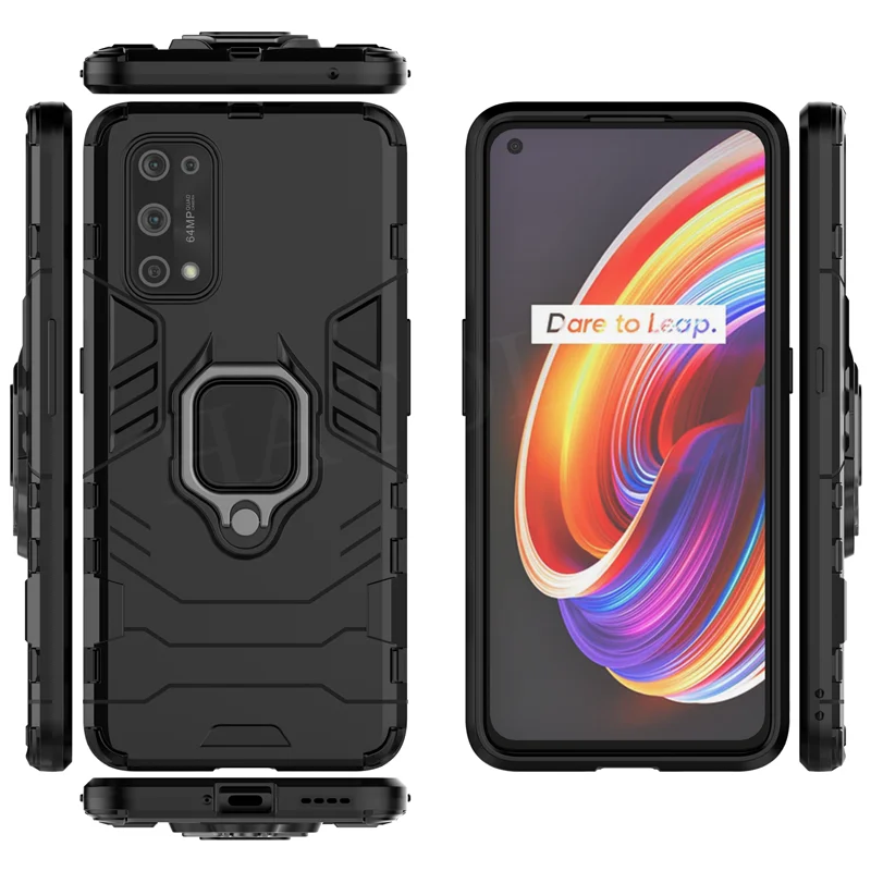 for oppo realme x7 pro case shockproof tpu bumper magnetic ring holder armor back cover realme x 7 pro phone case realme x7 pro free global shipping
