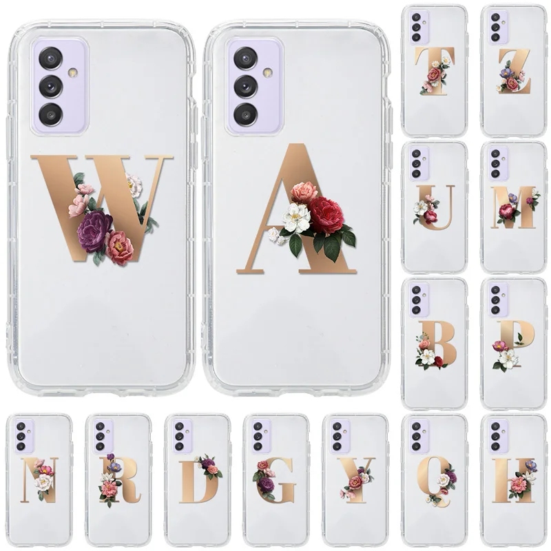 

Transparent Case For Samsung A71 Cases Cute Carcasa On Samsung Galaxy A71 A72 A70 A71 A716 A82 J7 Prime On7 English letters Case