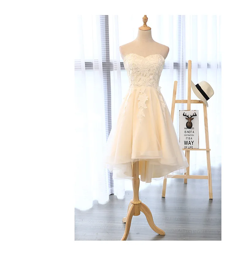 Женское кружевное платье подружки невесты из тюля короткое ТРАПЕЦИЕВИДНОЕ для