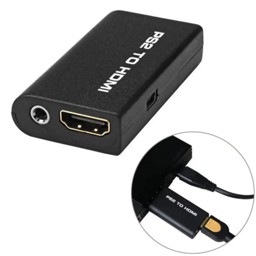 Портативный Аудио Видео Конвертер PS2 в HDMI адаптер AV совместимый кабель для SONY