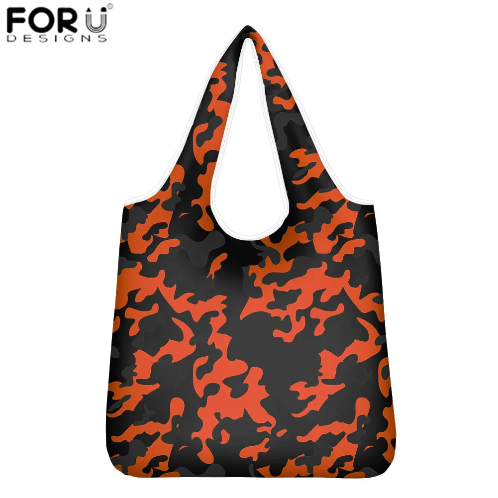 

FORUDESIGNS/многоразовая эко Бакалея Складные хозяйственные сумки с камуфляжным принтом светильник Duty складная сумка с короткими ручками ручка ...