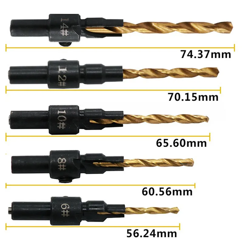5 шт. деревообрабатывающий потайной дрель циркулярная развертка с коническим