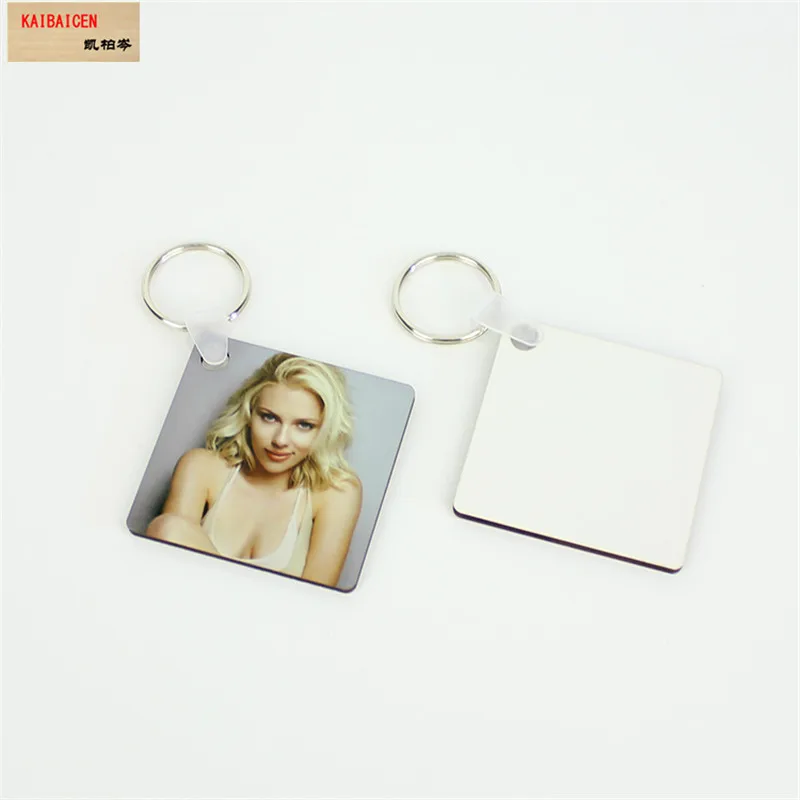 

300pcs/Lot Sublimation Wooden Hard Board Key Rings Double Printable Blank MDF Key Chains One Side printable