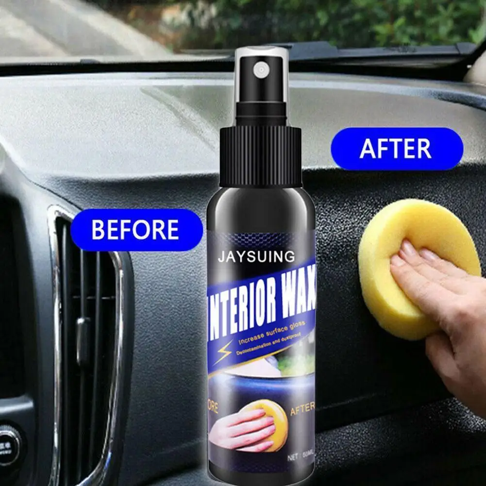 

50ML Car Vehicle Wax Interior Restorer Dashboard Seat Glossing Maintenance Tool Leather Seats Glazing Spray Cleaning Auto