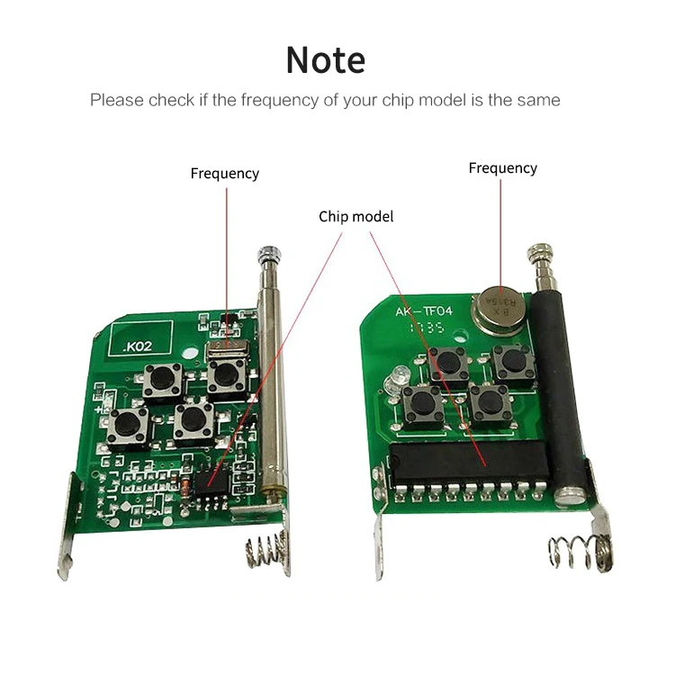 

Remote Control Key Fob 433MHz Gate Copy Code Copy Protection Alarm Door Remote Contro Universal Garage Door Cloning