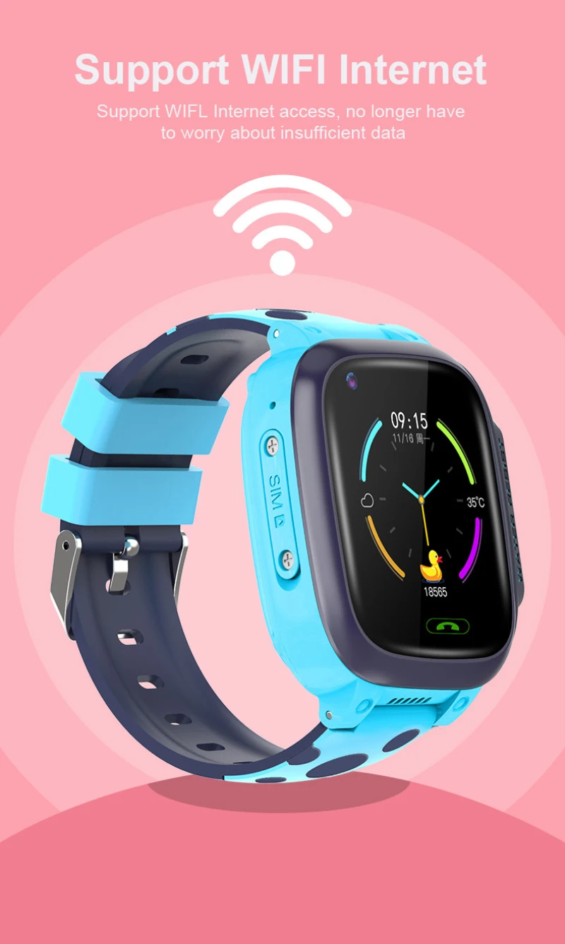 

Y95 Children's Smart Watch SOS Phone Watch Smartwatch Photo WIFI Voice Chat Waterproof IP67 Kids Gift Smart Watch