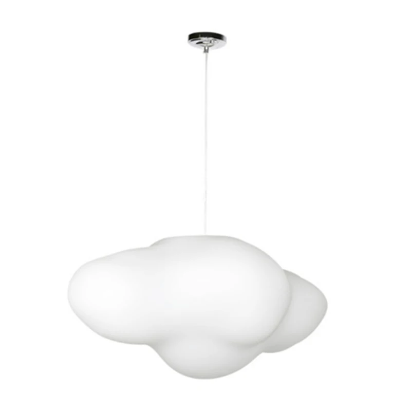 

Creative white plastic floating cloud chandelier for children's room decoration LED 16 color remote control dimming hanging lamp