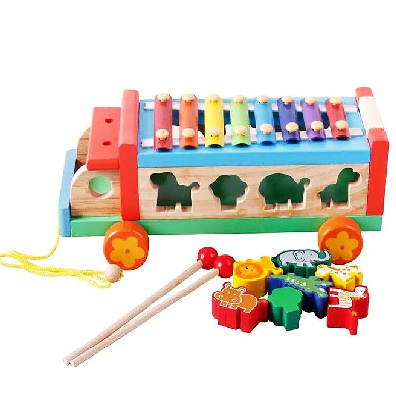 Игрушки музыкальный инструмент Eight ксилофон животные 3D пазл деревянные игрушки