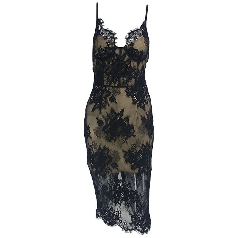 Сексуальное кружевное платье для Парижской девушки новое черное облегающее с