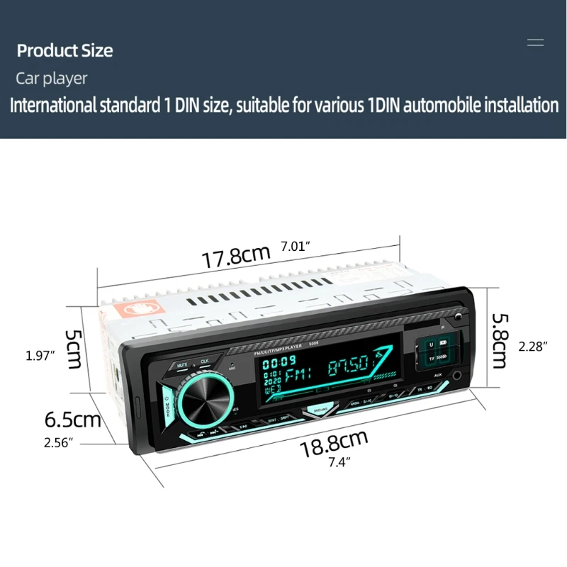 

Handsfree Call Car Player Bluetooth FM Radio Receiver Mp3 Audio Music Stereo Adapter Colorful Lighting Dual USB Charger