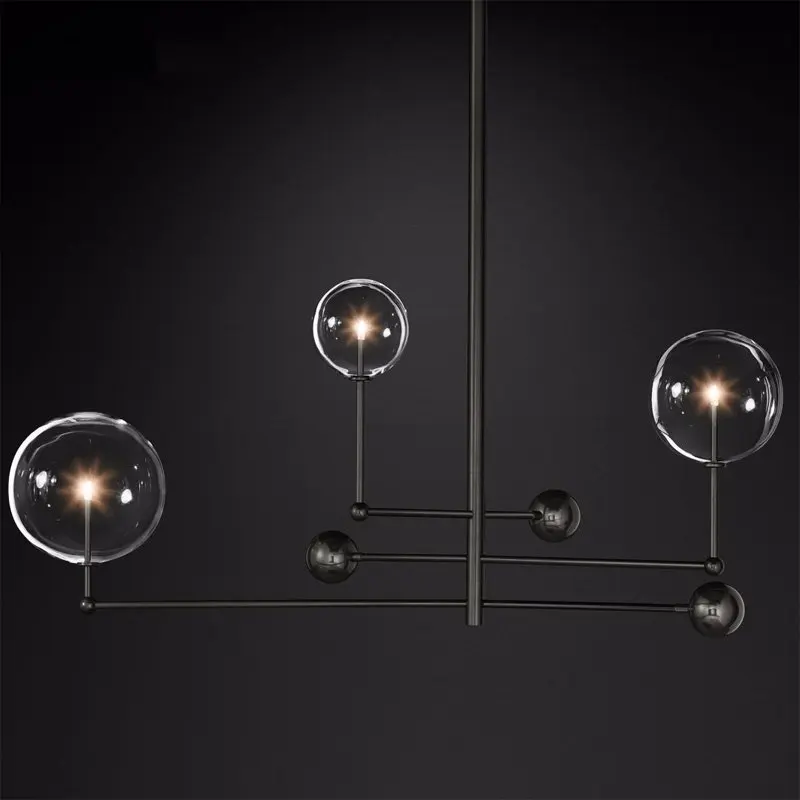 Nordic Minimalist Chandelier Creative Art Iron Lustre Led Modern Lampadario Loft Decor Line Glass Hanging Lamp Fixtures | Лампы и