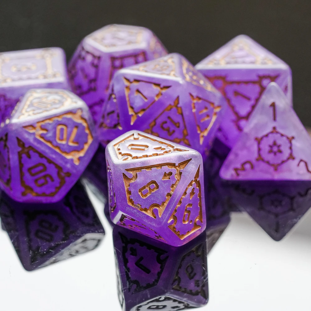 7 шт. 25 мм гигантский игральные кости DND набор многогранных кубиков с кожаной