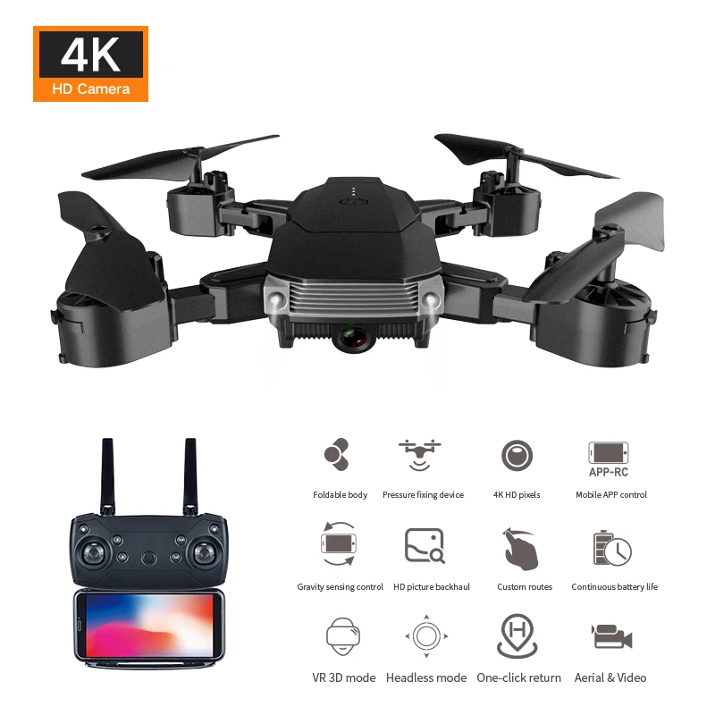 

RC Drone 4K HD Dual Camera Selfie Quadrocopter Hovering Foldable Quadcopter Helicopter Mini Dron Toy Gift for Children Beginner