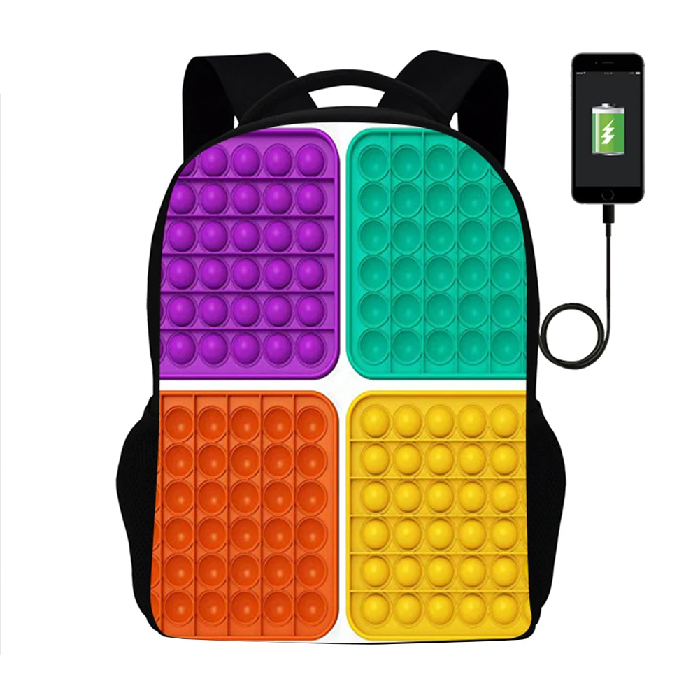 

Объемный Радужный рюкзак из ткани «Оксфорд» с USB-зарядкой