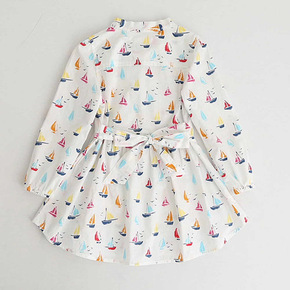 

New Autumn Toddler Kids Baby Girls Clothes Long Sleeve Print Bowknot Party Princess Dresses