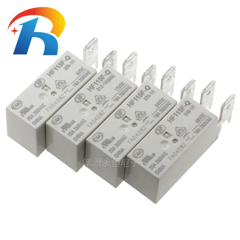 5 шт. Оригинальный Новый JQX-115F-Q HF115F-Q-005-1H 5V HF115F-Q-012-1H 12V HF115F-Q-024-1H 24V HF115F-Q-048-1H 48VDC 20A 12VDC