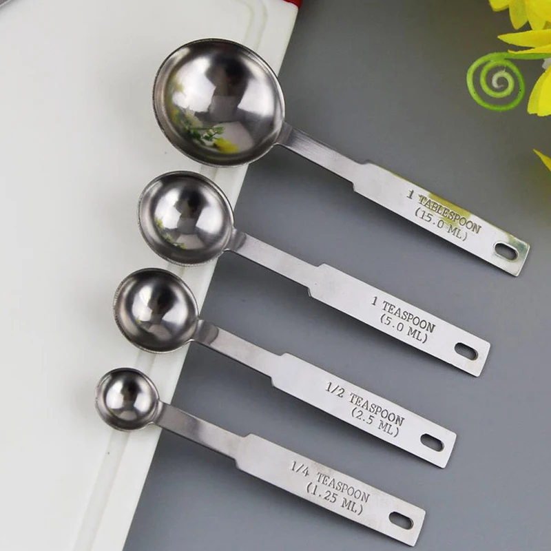 

Kitchen Measuring Spoons Set 4 Pcs Kitchen Cooking Tools Sets Teaspoon Coffee Sugar Scoop Cake Baking Flour Measuring Cups