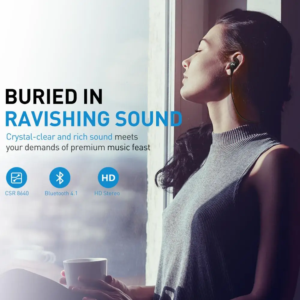 Mpow S8 беспроводные Bluetooth наушники ipx6 водонепроницаемые вкладыши 9H время работы